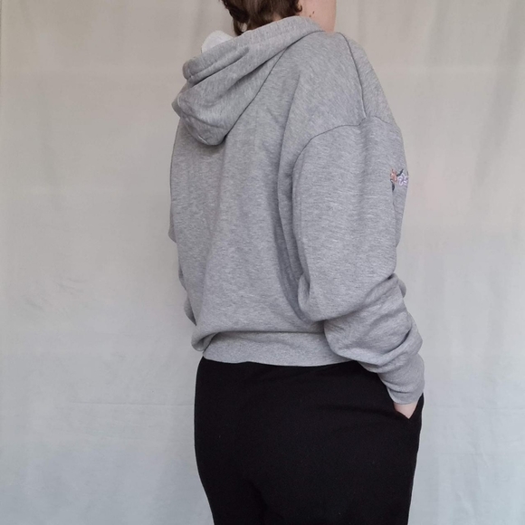 H&M Grey Hoodie with Floral Embroidery - Picture 3 of 4